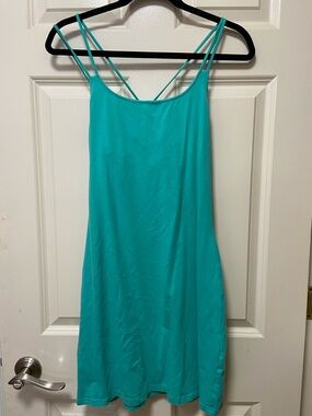 Turquoise Double-Strap Slip Dress